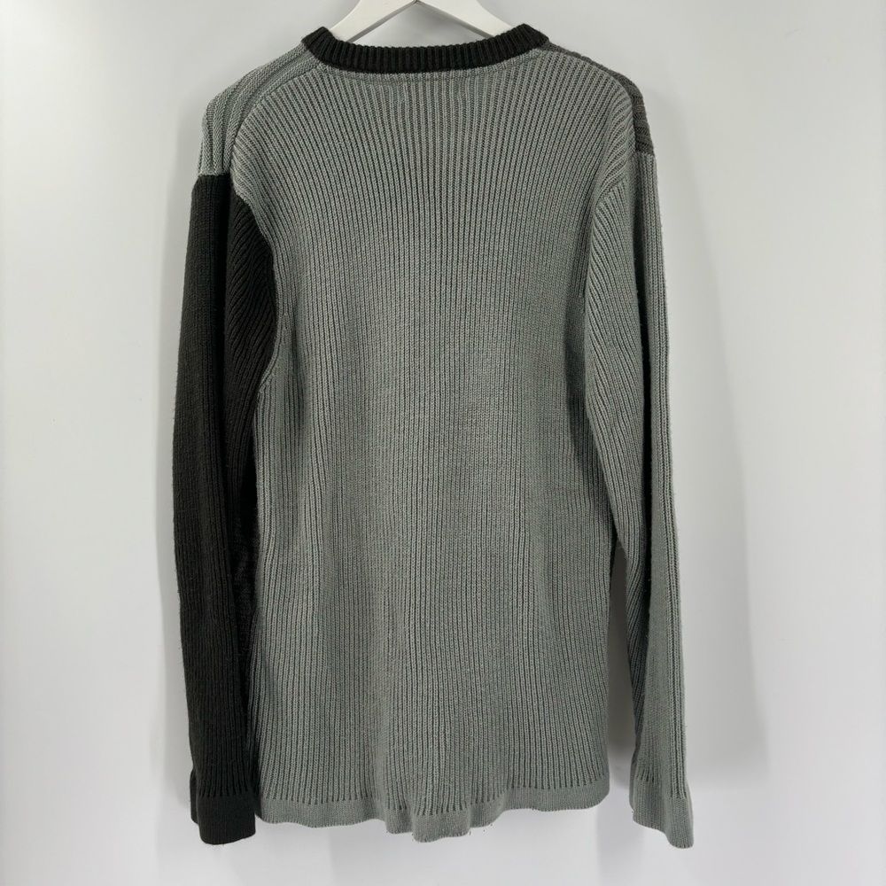 Vintage Outlooks Gray Patchwork Ribbed Sweater - image 3